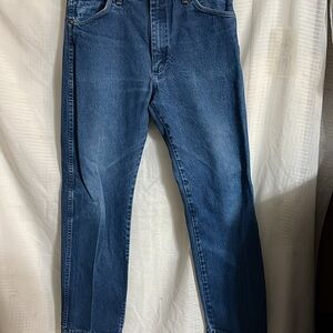 Wrangler Jeans Mens 35x32 Blue 13MWZ Cowboy Cut (J10) see photos for condition